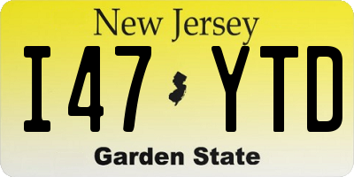NJ license plate I47YTD