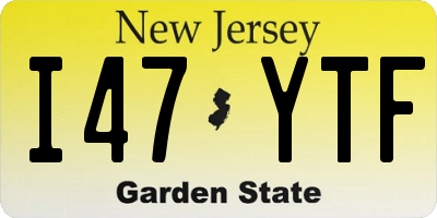 NJ license plate I47YTF