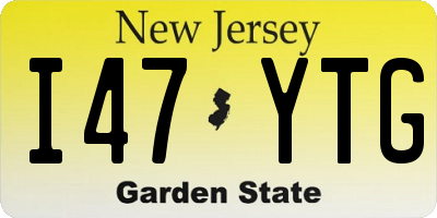 NJ license plate I47YTG