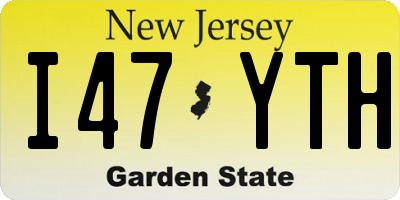 NJ license plate I47YTH