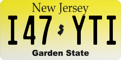 NJ license plate I47YTI