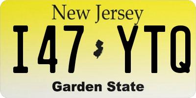 NJ license plate I47YTQ