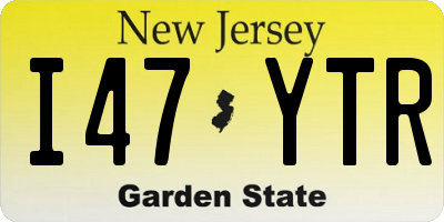 NJ license plate I47YTR