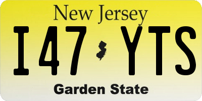 NJ license plate I47YTS