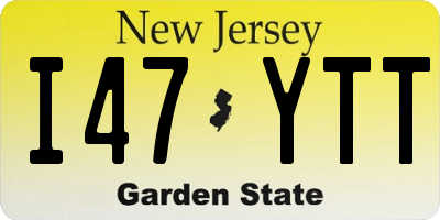 NJ license plate I47YTT