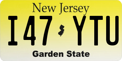NJ license plate I47YTU