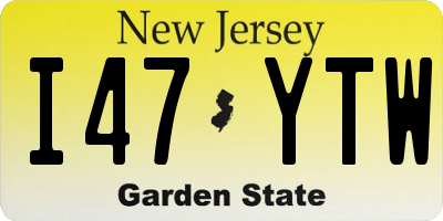 NJ license plate I47YTW