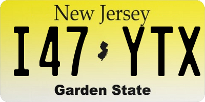 NJ license plate I47YTX