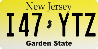 NJ license plate I47YTZ