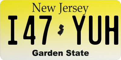 NJ license plate I47YUH