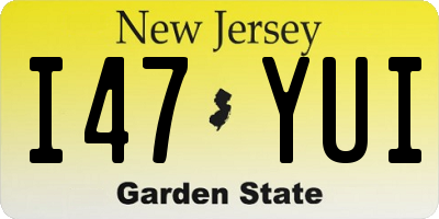 NJ license plate I47YUI