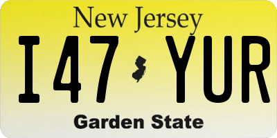 NJ license plate I47YUR