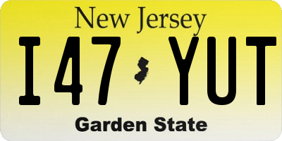 NJ license plate I47YUT