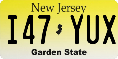 NJ license plate I47YUX