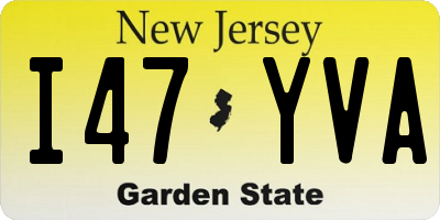 NJ license plate I47YVA