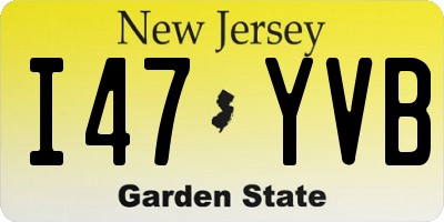 NJ license plate I47YVB