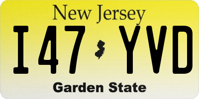 NJ license plate I47YVD
