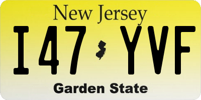 NJ license plate I47YVF