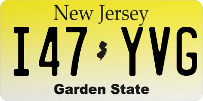 NJ license plate I47YVG