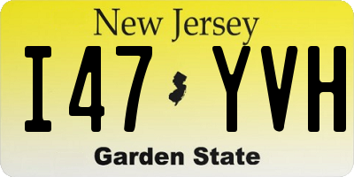 NJ license plate I47YVH
