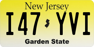 NJ license plate I47YVI