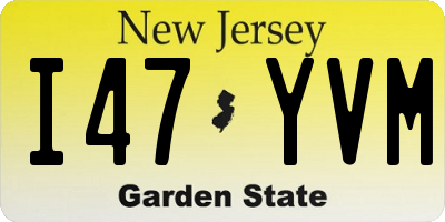 NJ license plate I47YVM