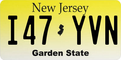 NJ license plate I47YVN