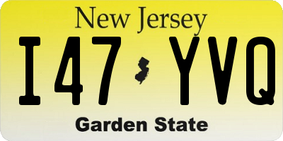 NJ license plate I47YVQ