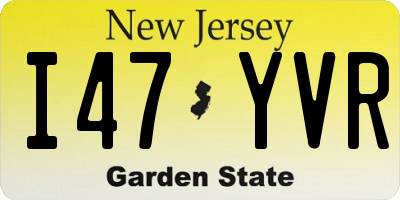 NJ license plate I47YVR