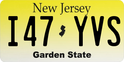 NJ license plate I47YVS