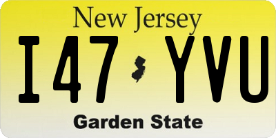NJ license plate I47YVU