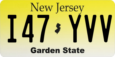 NJ license plate I47YVV