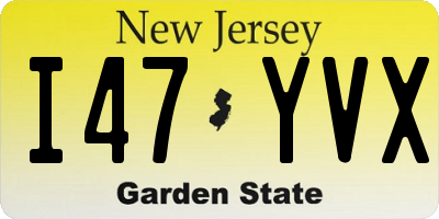 NJ license plate I47YVX