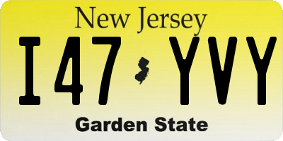 NJ license plate I47YVY