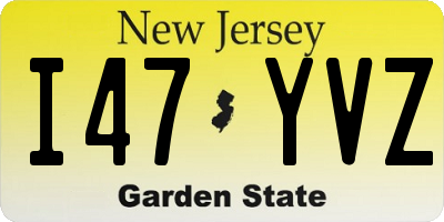 NJ license plate I47YVZ