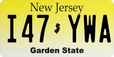 NJ license plate I47YWA