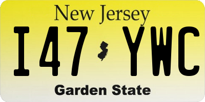 NJ license plate I47YWC