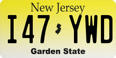 NJ license plate I47YWD