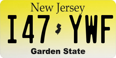 NJ license plate I47YWF