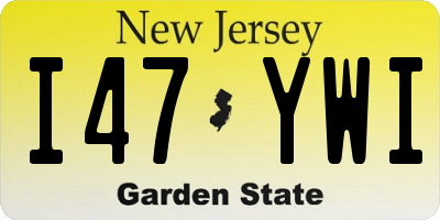 NJ license plate I47YWI