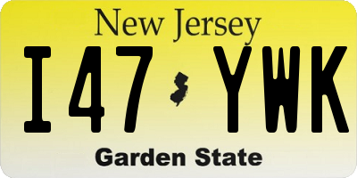NJ license plate I47YWK