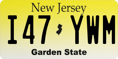 NJ license plate I47YWM