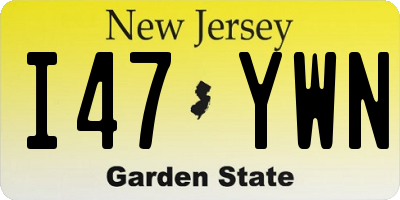 NJ license plate I47YWN