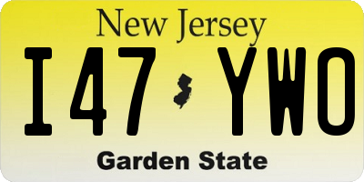 NJ license plate I47YWO