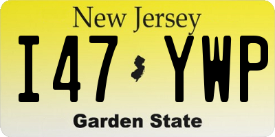 NJ license plate I47YWP