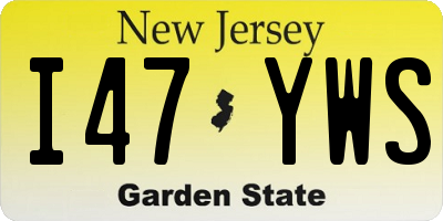 NJ license plate I47YWS