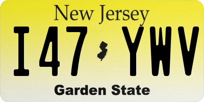 NJ license plate I47YWV