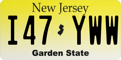 NJ license plate I47YWW