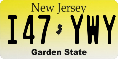 NJ license plate I47YWY