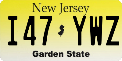 NJ license plate I47YWZ